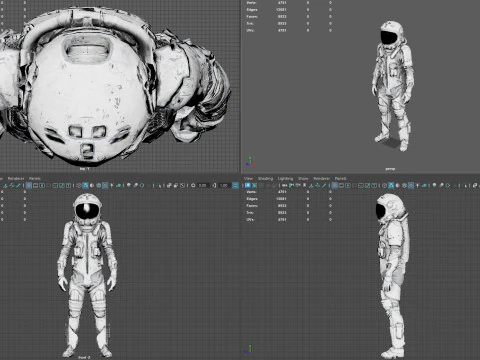 Futuristic Astronaut Space Suit 3D Model