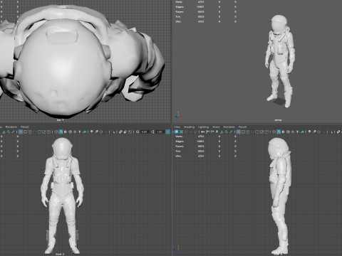 Futuristic Astronaut Space Suit 3D Model