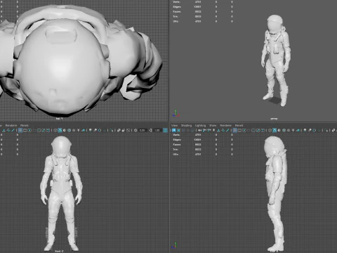 Futuristic Astronaut Space Suit 3D Model