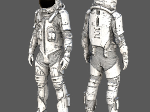 Futuristic Astronaut Space Suit 3D Model