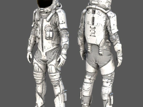 Futuristic Astronaut Space Suit 3D Model