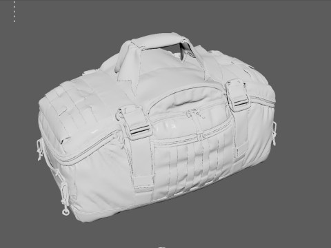 Premium Worn Tactical Military Duffel Bag - High-Poly PBR Textured Asset for Games VR and Modelo 3D