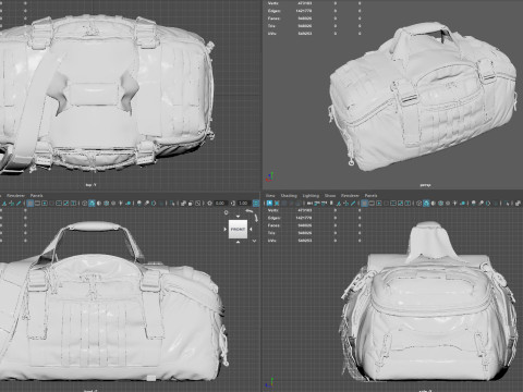 Premium Worn Tactical Military Duffel Bag - High-Poly PBR Textured Asset for Games VR and Modelo 3D