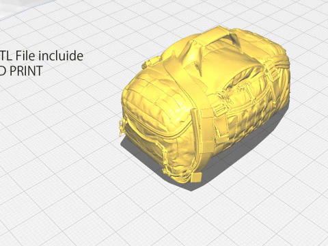 Bolsa de lona militar t&aacute;tica usada premium - ativo texturizado PBR de alto poli&eacute;ster para jogos VR e Modelo 3D