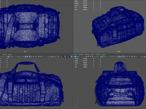 Bolsa de lona militar t&aacute;tica usada premium - ativo texturizado PBR de alto poli&eacute;ster para jogos VR e Modelo 3D