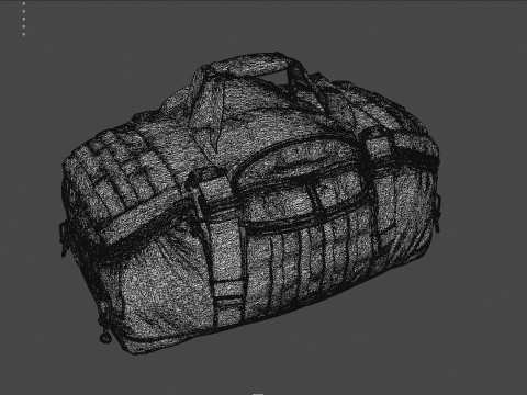 Premium Worn Tactical Military Duffel Bag - High-Poly PBR Textured Asset for Games VR and Modelo 3D