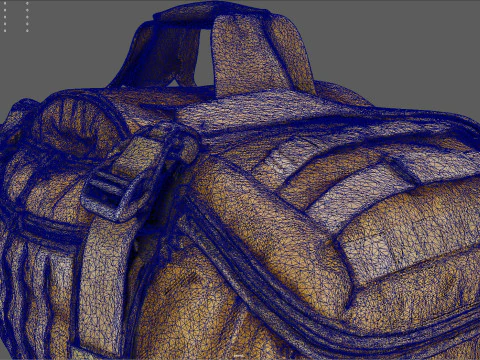 Bolsa de lona militar t&aacute;tica usada premium - ativo texturizado PBR de alto poli&eacute;ster para jogos VR e Modelo 3D