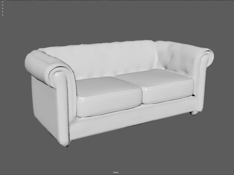 ヴィンテージ チェスターフィールド レザー ソファ 高品質 PBR 4K テクスチャ ゲーム対応 Archviz R 3Dモデル