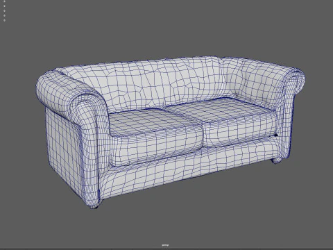 ヴィンテージ チェスターフィールド レザー ソファ 高品質 PBR 4K テクスチャ ゲーム対応 Archviz R 3Dモデル