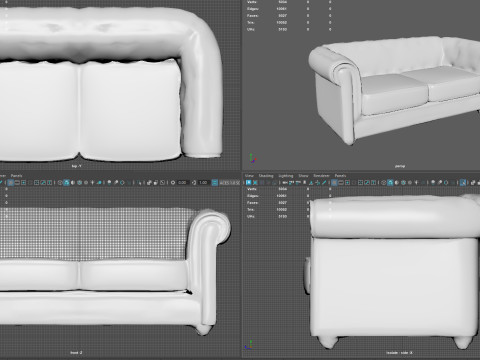 Vintage Chesterfield Leather Sofa High-Quality PBR 4K Textures Game-Ready Archviz R 3D Модель