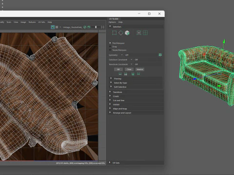 ヴィンテージ チェスターフィールド レザー ソファ 高品質 PBR 4K テクスチャ ゲーム対応 Archviz R 3Dモデル