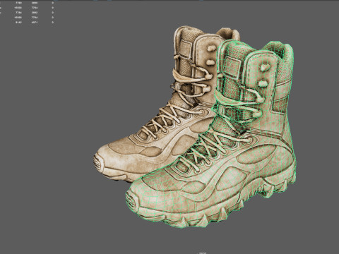 Botas de combate táticas realistas no deserto Modelo 3D