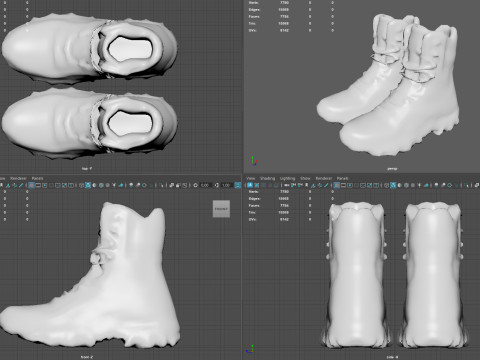 Botas de combate táticas realistas no deserto Modelo 3D
