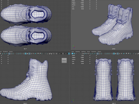 Botas de combate táticas realistas no deserto Modelo 3D