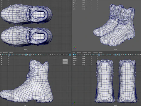Stivali da combattimento tattici realistici del deserto Modello 3D