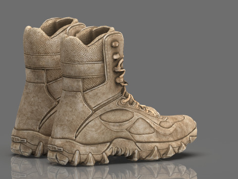 Botas de combate táticas realistas no deserto Modelo 3D