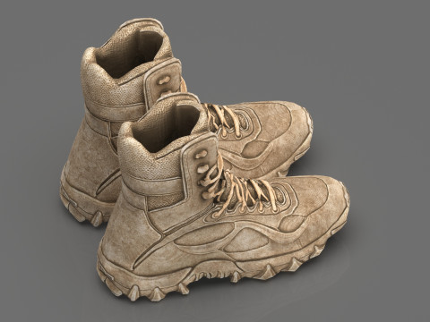 Botas de combate táticas realistas no deserto Modelo 3D