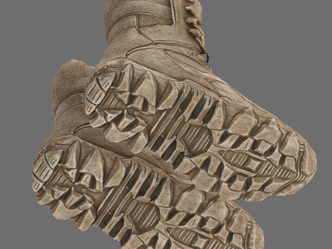 Botas de combate táticas realistas no deserto Modelo 3D