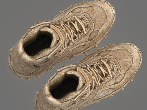 Botas de combate táticas realistas no deserto Modelo 3D