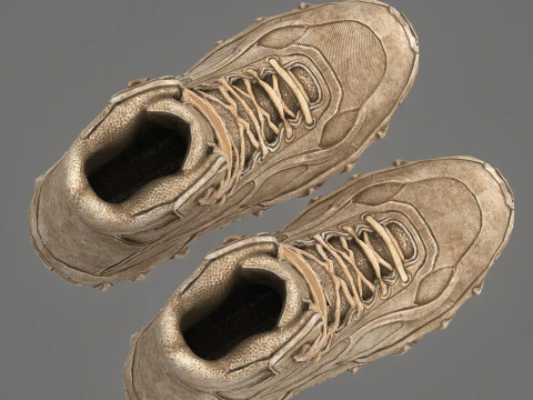 Stivali da combattimento tattici realistici del deserto Modello 3D