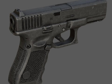 Glock 19 Gen 5 Realistic 4K PBR Textures Game Ready Low Poly FBX OBJ Blender U Modèle 3D