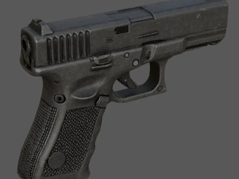Glock 19 Gen 5 Реалистичные 4K PBR текстуры Готовые к игре низкополигональные FBX OBJ Blender U 3D Модель