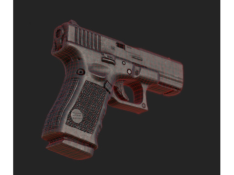 Glock 19 Gen 5 Realistic 4K PBR Textures Game Ready Low Poly FBX OBJ Blender U Modèle 3D