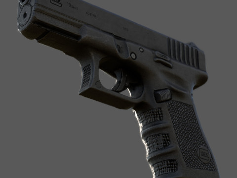 Glock 19 Gen 5 Realistic 4K PBR Textures Game Ready Low Poly FBX OBJ Blender U Modèle 3D