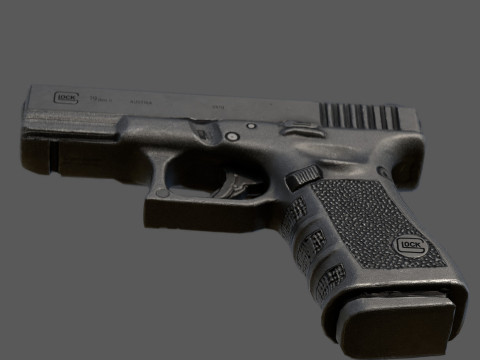 Glock 19 Gen 5 Realistic 4K PBR Textures Game Ready Low Poly FBX OBJ Blender U Modèle 3D