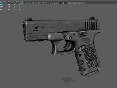 Glock 19 Gen 5 Realistic 4K PBR Textures Game Ready Low Poly FBX OBJ Blender U Modèle 3D