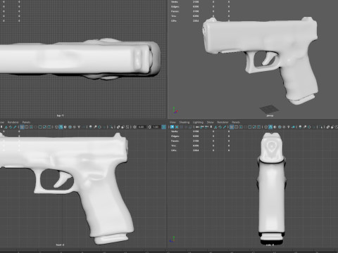 Glock 19 Gen 5 Realistic 4K PBR Textures Game Ready Low Poly FBX OBJ Blender U Modèle 3D