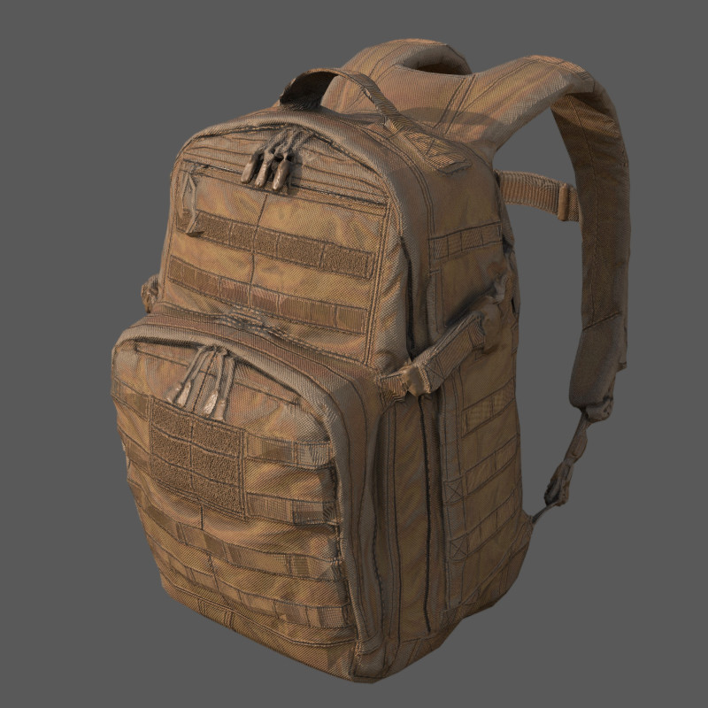 Game-Ready Tactical Military Backpack with 4K PBR Textures MOLLE System Model 3D .c4d .max .obj .3ds .fbx .stl .blend