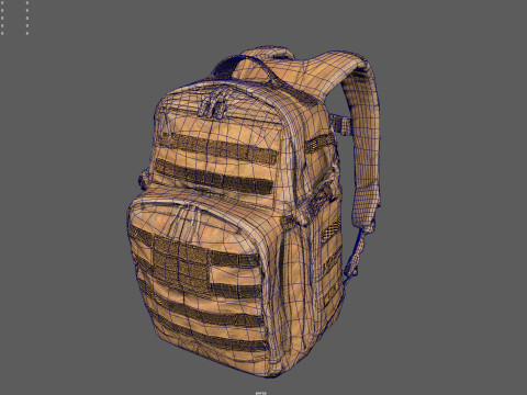 Game-Ready Tactical Military Backpack with 4K PBR Textures MOLLE System Model 3D