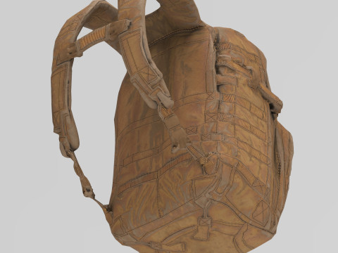 Game-Ready Tactical Military Backpack with 4K PBR Textures MOLLE System Model 3D