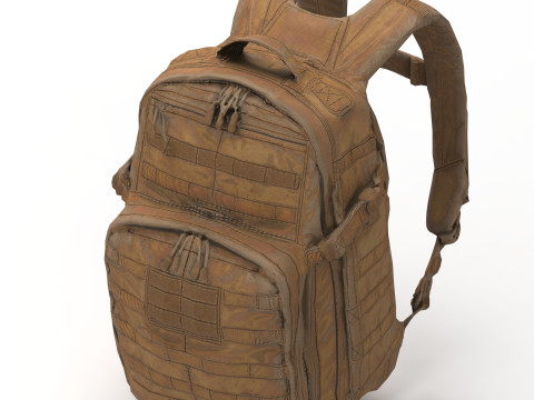 Game-Ready Tactical Military Backpack with 4K PBR Textures MOLLE System Model 3D