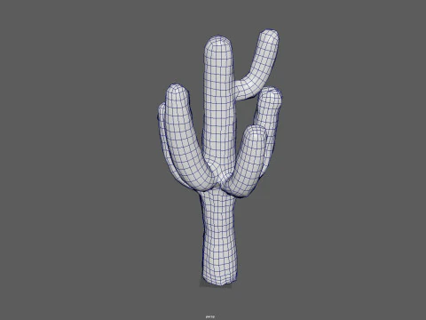 Desert Sentinel Реалистичный низкополигональный Кактус 4K PBR Готовая игра 3D Модель