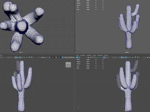 Desert Sentinel Realistic Low Poly Cactus 4K PBR Game Ready 3D 模型