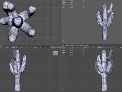 Desert Sentinel Реалистичный низкополигональный Кактус 4K PBR Готовая игра 3D Модель