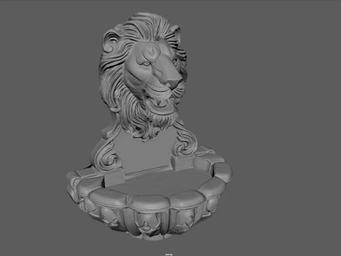 Aslan &Ccedil;eşmesi Majesteleri Detaylı Aslan Başı Duvar &Ccedil;eşmesi STL 3D baskı modu 3D Baskı Modeli