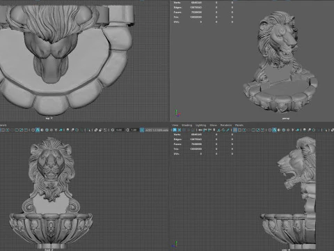 Aslan &Ccedil;eşmesi Majesteleri Detaylı Aslan Başı Duvar &Ccedil;eşmesi STL 3D baskı modu 3D Baskı Modeli