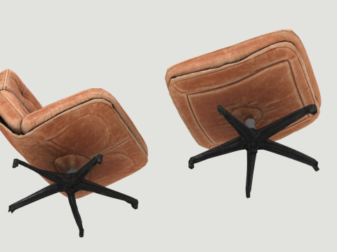 Elysium Luxe Salotto girevole Ottomano Low Poly Game Ready PBR 4K Textures Interni realistici Fu Modello 3D