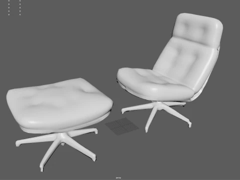 Elysium Luxe Salotto girevole Ottomano Low Poly Game Ready PBR 4K Textures Interni realistici Fu Modello 3D