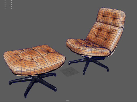 Elysium Luxe Salotto girevole Ottomano Low Poly Game Ready PBR 4K Textures Interni realistici Fu Modello 3D