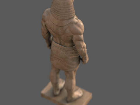 Farao-sculptuur AAA Low-Poly Game-Ready Model PBR Low-poly 3D Model
