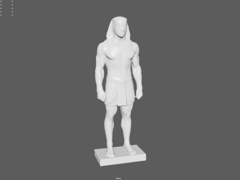 Farao-sculptuur AAA Low-Poly Game-Ready Model PBR Low-poly 3D Model