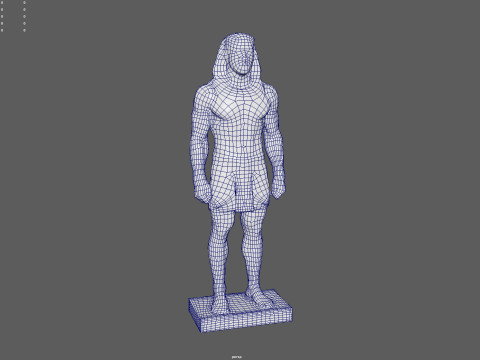 Farao-sculptuur AAA Low-Poly Game-Ready Model PBR Low-poly 3D Model