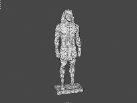 Farao-sculptuur AAA Low-Poly Game-Ready Model PBR Low-poly 3D Model