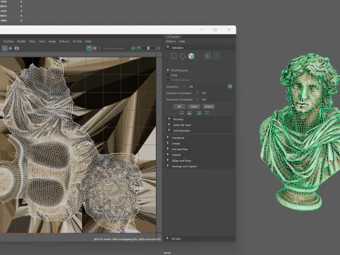 古典的なギリシャの大理石のバスト ローポリ ゲーム対応 ローポリ 3Dモデル