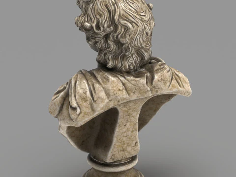 古典的なギリシャの大理石のバスト ローポリ ゲーム対応 ローポリ 3Dモデル