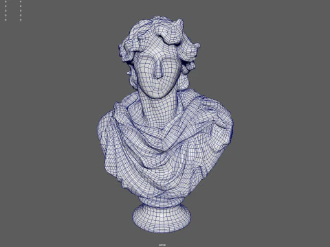 古典的なギリシャの大理石のバスト ローポリ ゲーム対応 ローポリ 3Dモデル